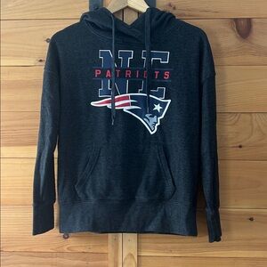 NFL New England Patriots Logo. Charcoal Grey Hoodie Super Bowl LX